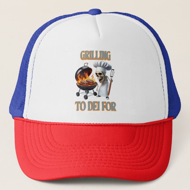 Gorra De Camionero Chef De Esqueleto Que Se Encuentra En Dei Para (Anverso)