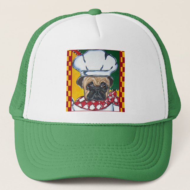 Gorra De Camionero Chef Pug (Anverso)