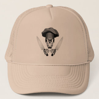 Gorra De Camionero Chef Skull con Chef Knives