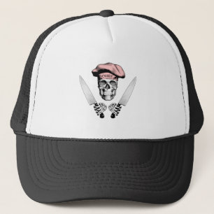 Gorra De Camionero Chef Skull con Chef Knives