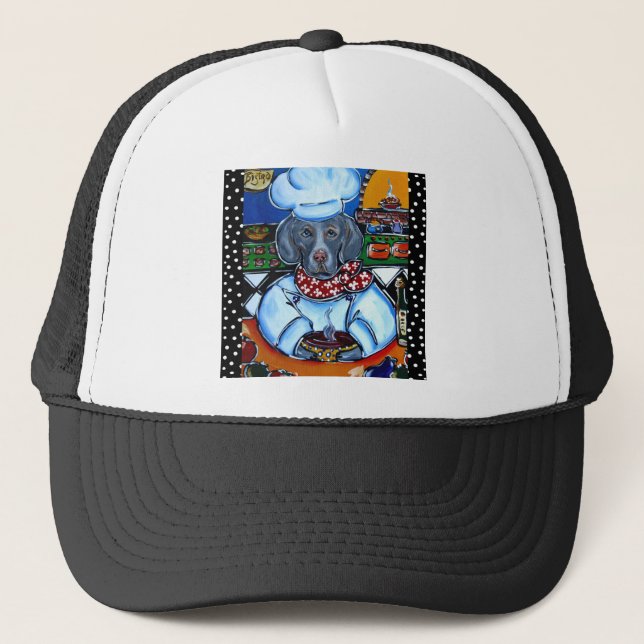 Gorra De Camionero Chef Weimaraner (Anverso)