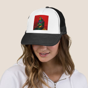 Gorra De Camionero Cherokee Nativo Estadounidense Pop Art Trucker Hat