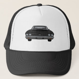 Gorra De Camionero Chevelle 1968 SS: Acabado en negro