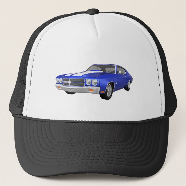 Gorra De Camionero Chevelle 1970 SS: Final azul: (Anverso)
