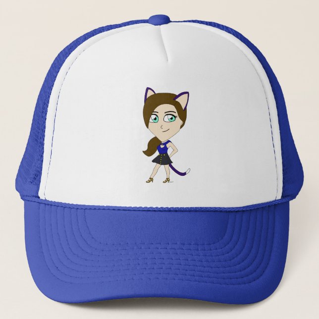 Gorra De Camionero chibi chica gato (Anverso)