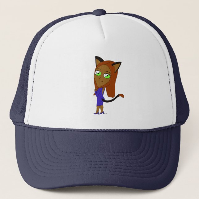 Gorra De Camionero chibi gata chica  (Anverso)