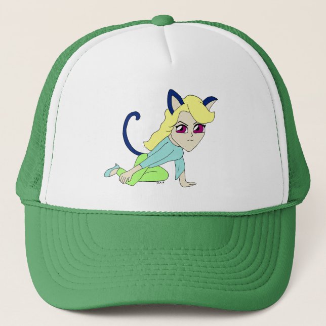 Gorra De Camionero chibi gatita  (Anverso)