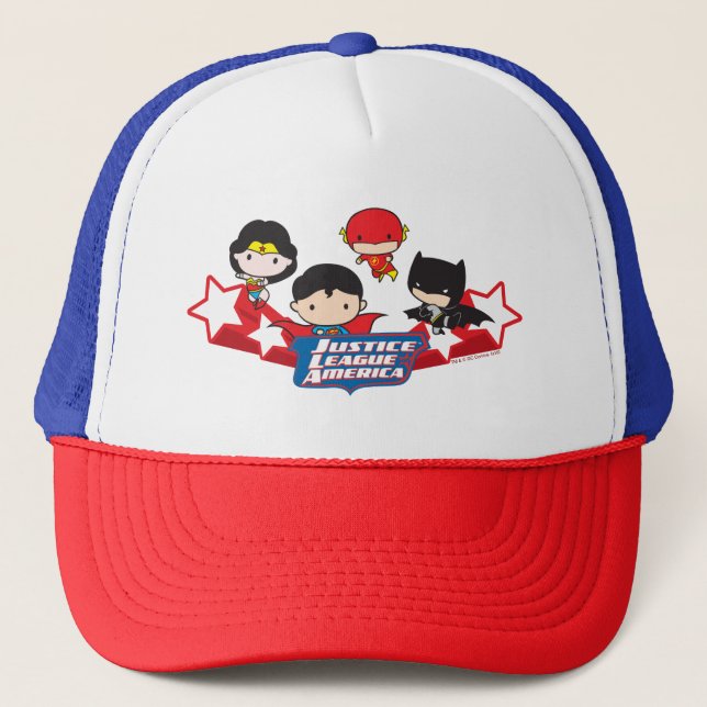 Gorra De Camionero Chibi Justice League of America Stars (Anverso)