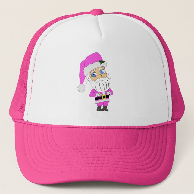 Gorra De Camionero Chibi Santa traje rosa (Anverso)