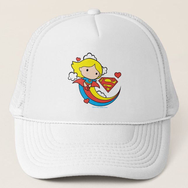 Gorra De Camionero Chibi Supergirl Volando Arcoiris (Anverso)