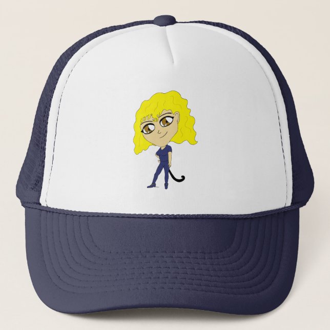 Gorra De Camionero Chibi with a cat like tail (Anverso)