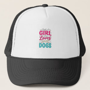 Gorra De Camionero Chica Ama Perros Tipografía de Grabado Vintage Dis