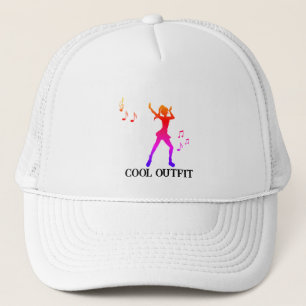 Gorra De Camionero Chica anime genial bailando K-Pop con notas musica
