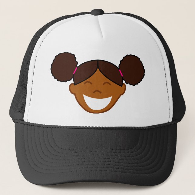 Gorra De Camionero Chica con Moños Afro (Anverso)