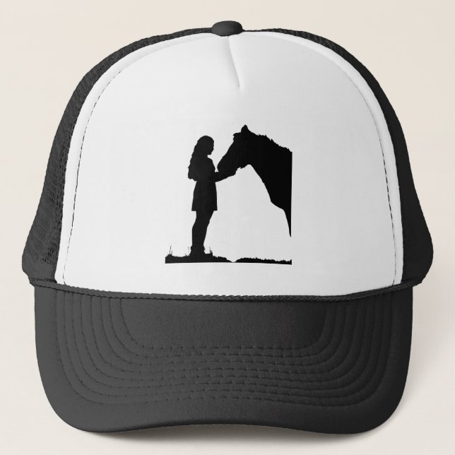 Gorra De Camionero Chica con silueta de caballo amor animal caballos  (Anverso)