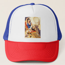 Gorra De Camionero Chica de anclaje retro de barco de crucero Elvgren