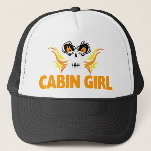 Gorra De Camionero Chica de cabina llameante del cráneo