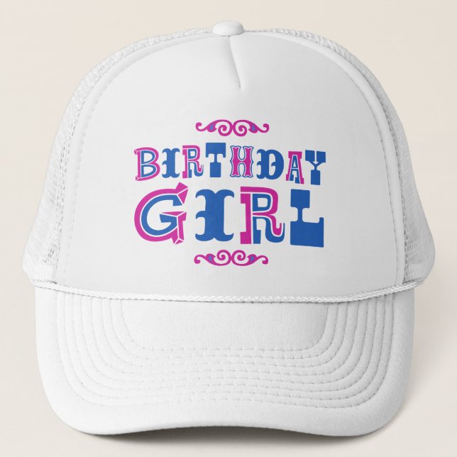 Gorra De Camionero Chica de cumpleaños (Anverso)