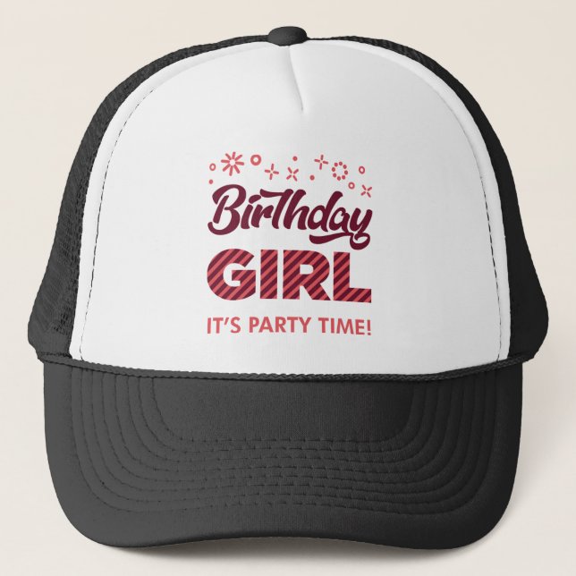 Gorra De Camionero Chica de cumpleaños Fiesta Princesa Chicas de la C (Anverso)
