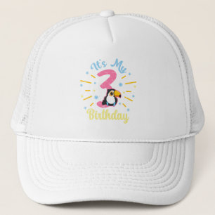 Gorra De Camionero Chica de nacimientos de 3 años de Cute Toucan