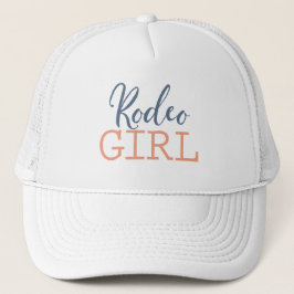 Gorra De Camionero Chica de Rodeo Country Blue y Peach