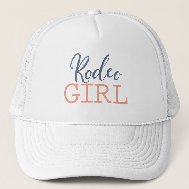 Gorra De Camionero Chica de Rodeo Country Blue y Peach (Anverso)