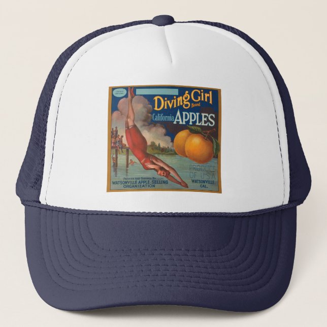 Gorra De Camionero Chica de submarinismo California Apples (Anverso)