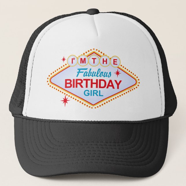 Gorra De Camionero Chica del cumpleaños de Las Vegas (Anverso)