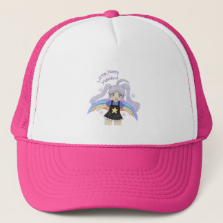 Gorra De Camionero Chica Feliz Ilustración Dibujada a Mano – Pequeña 