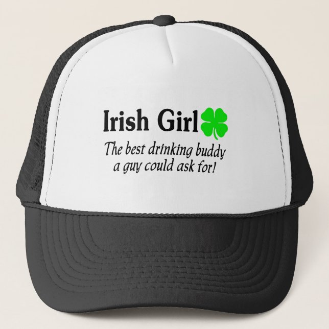 Gorra De Camionero Chica irlandés el mejor compinche de consumición (Anverso)