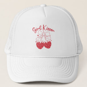 Gorra De Camionero Chica Kisser Cute Coquette Strawberry Orgullo Lesb