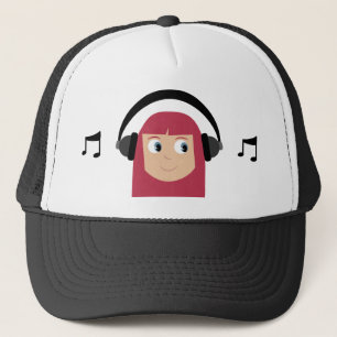 Gorra De Camionero Chica lindo de Dee Jay del dibujo animado con los