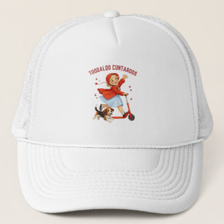 Gorra De Camionero Chica Retro Scooter Toodaloo Cuntaroos Con Cachorr