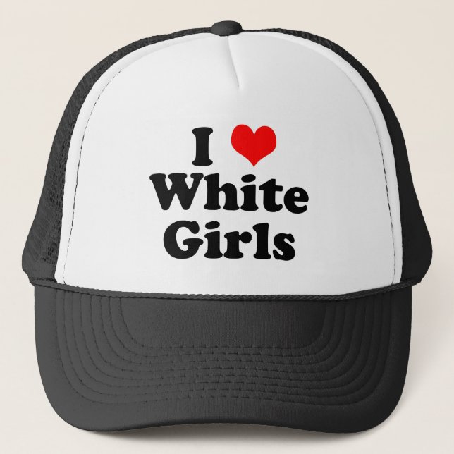 Gorra De Camionero Chicas blancos de corazón (Anverso)