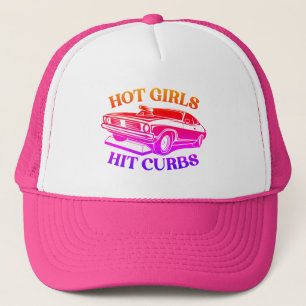 Gorra De Camionero Chicas calientes golpean barreras - Arcoiris rosad