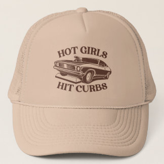 Gorra De Camionero Chicas calientes golpean curvas - Tan