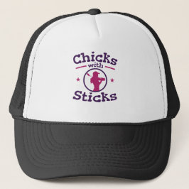 Gorra De Camionero Chicas con Sticks Golf Golfing Golfer Women