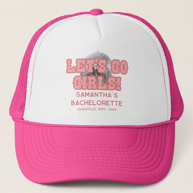 Gorra De Camionero Chicas de Despedida de Soltera Fiesta Retro Disco (Anverso)