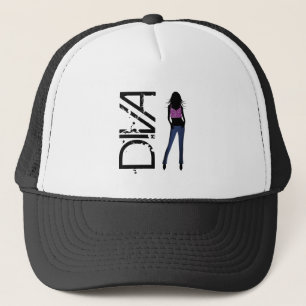Gorra De Camionero Chicas de moda posando modelo Diva Blue Jeans Gorr