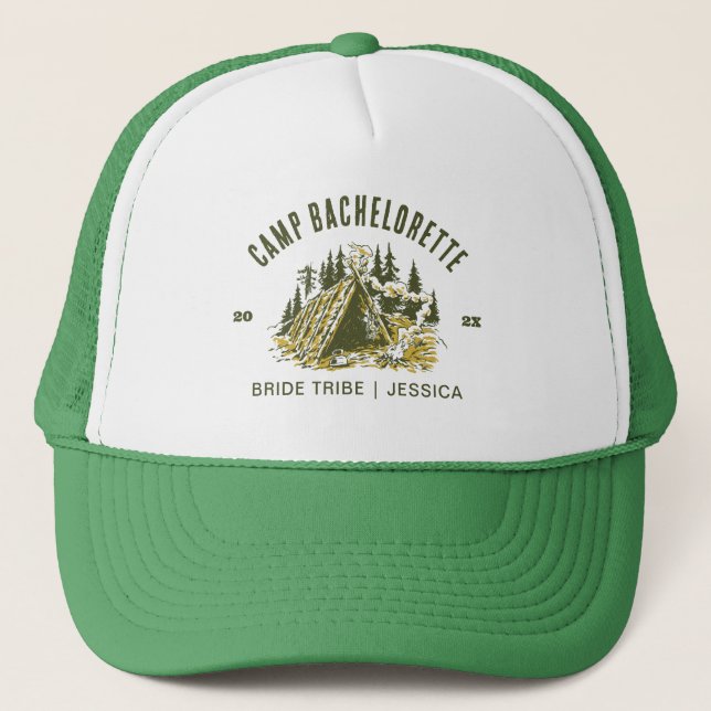 Gorra De Camionero Chicas del partido Camp Bachelorette Camping Perso (Anverso)