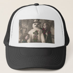 Gorra De Camionero Chicas navidades y foto de Snowman Vintage