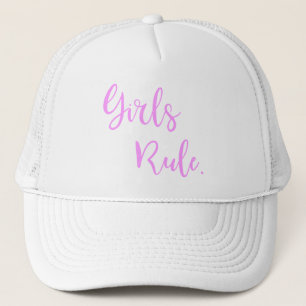 Gorra De Camionero Chicas Regla Texto rosa Inspirador Blanco