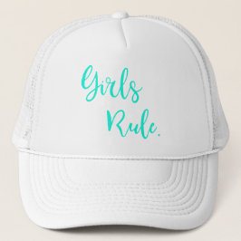 Gorra De Camionero Chicas Regla Texto verde Inspirador Blanco