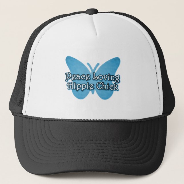 Gorra De Camionero Chick hippie amante de la paz (Anverso)