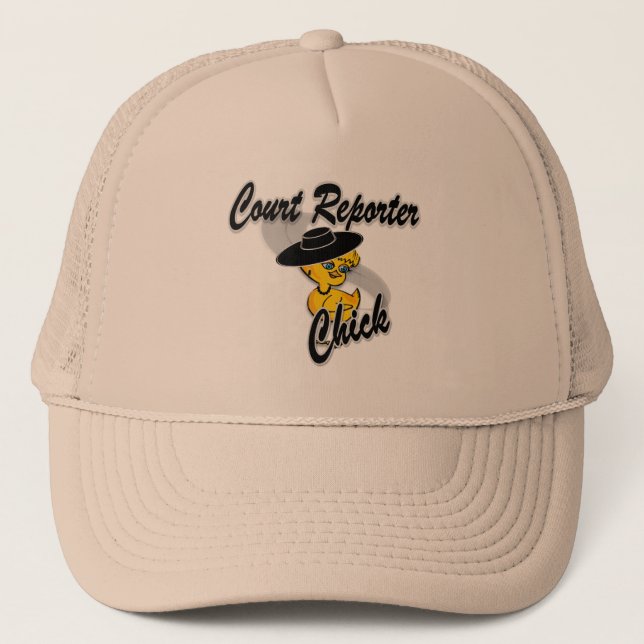 Gorra De Camionero Chick reportero del tribunal #4 (Anverso)