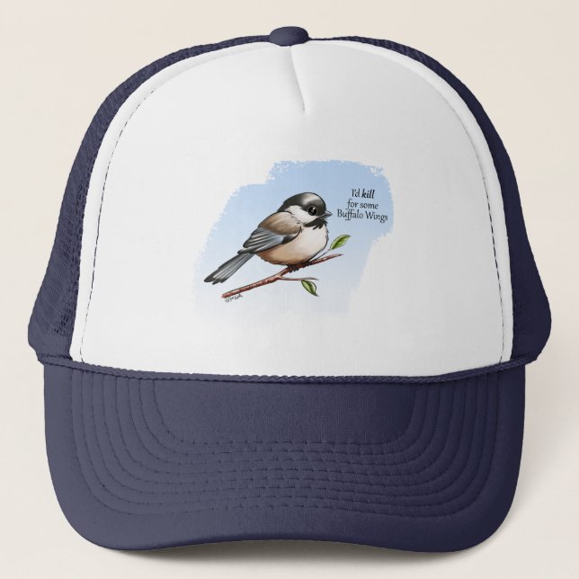 Gorra De Camionero CHICKADEE BUFFALO WINGS by Jeff Willis Art (Anverso)
