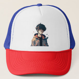 Gorra De Camionero Chico manga elegante con chaqueta marrón
