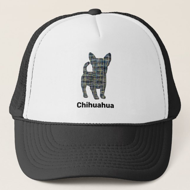 Gorra De Camionero Chihuahua Cute Dog Silhouette Personalizado (Anverso)