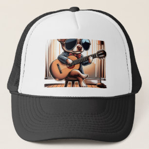 Gorra De Camionero Chihuahua genial tocando la guitarra