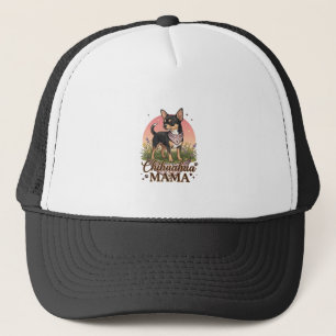 Gorra De Camionero Chihuahua Mama Perro Bandana Floral Rosa_1